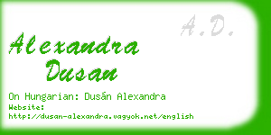 alexandra dusan business card